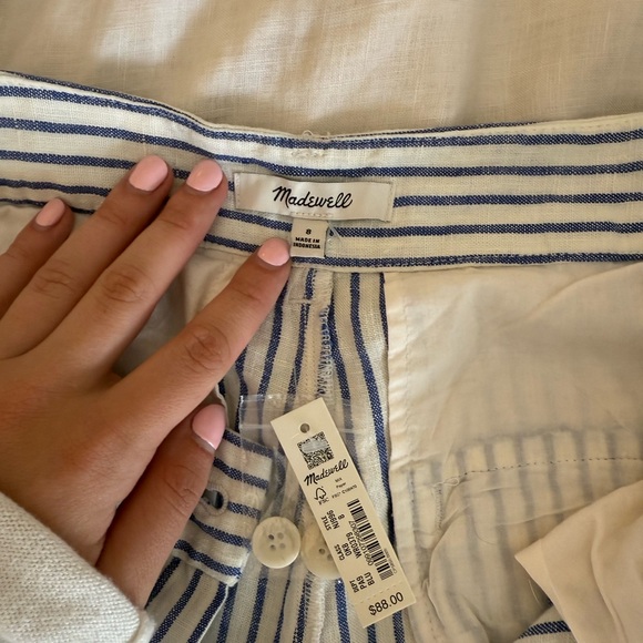 Madewell Blue and White striped slacks - Picture 4 of 6